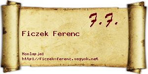 Ficzek Ferenc névjegykártya