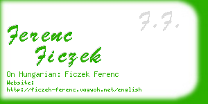 ferenc ficzek business card